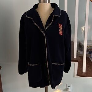Cuffy’s natural Series Button Lightweight Coat embroidered acorns 💚